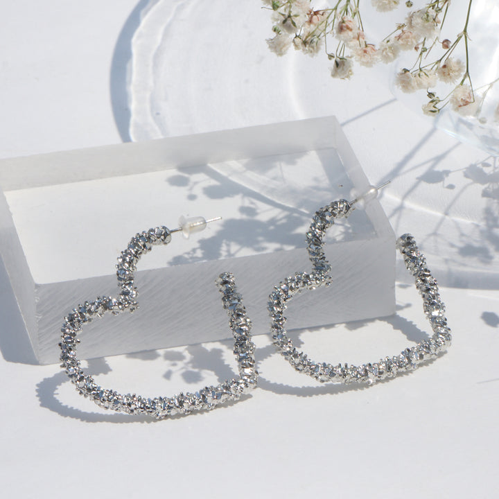 I Heart You Silver Bling Earrings