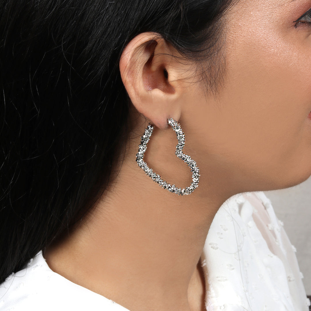 I Heart You Silver Bling Earrings