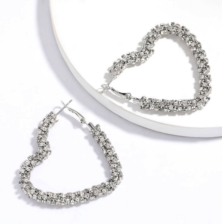 I Heart You Silver Bling Earrings