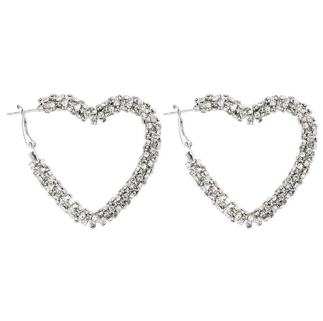I Heart You Silver Bling Earrings