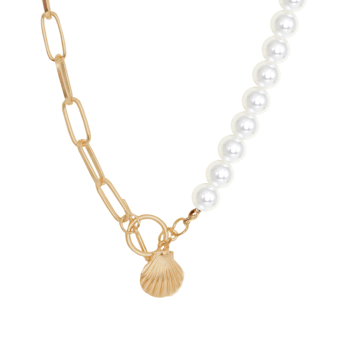 Pearl Shell Link Chain Necklace