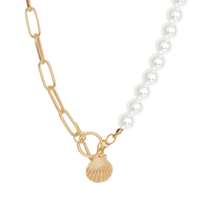 Pearl Shell Link Chain Necklace