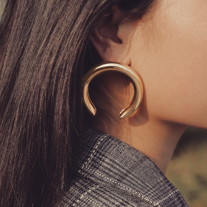 Half Moon Gold Earrings