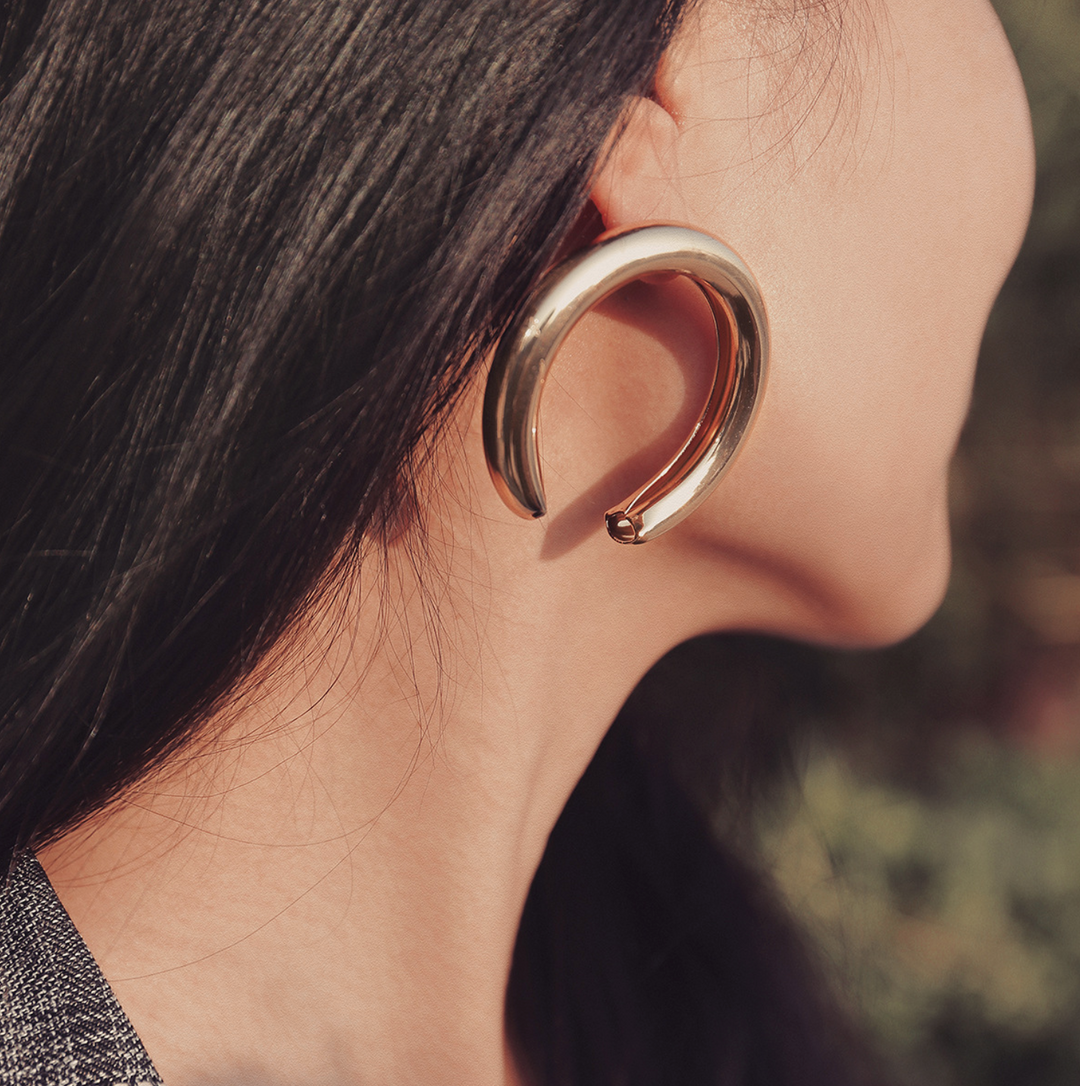 Half Moon Gold Earrings