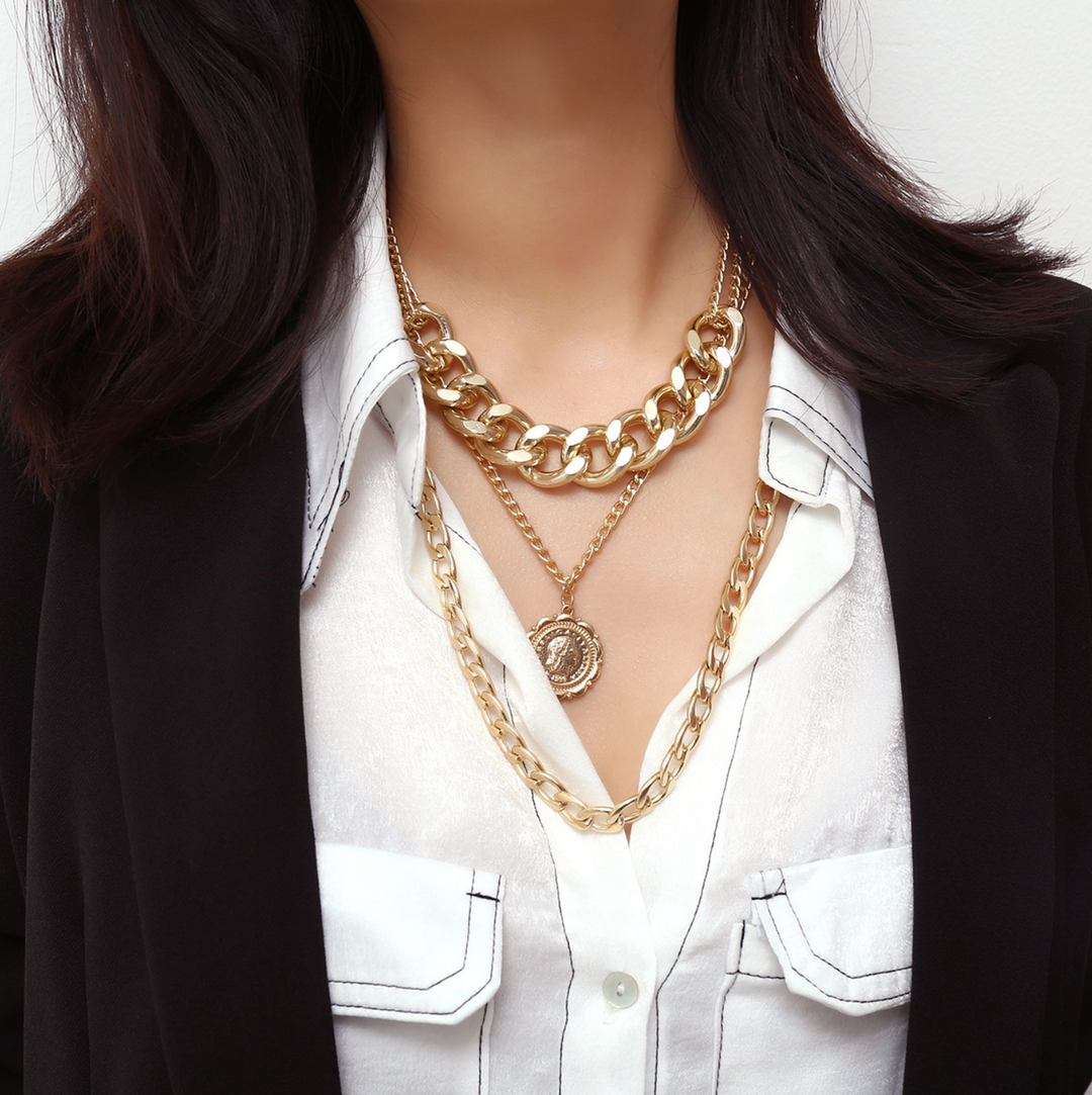 Donna Chain Link Gold Layered Necklace