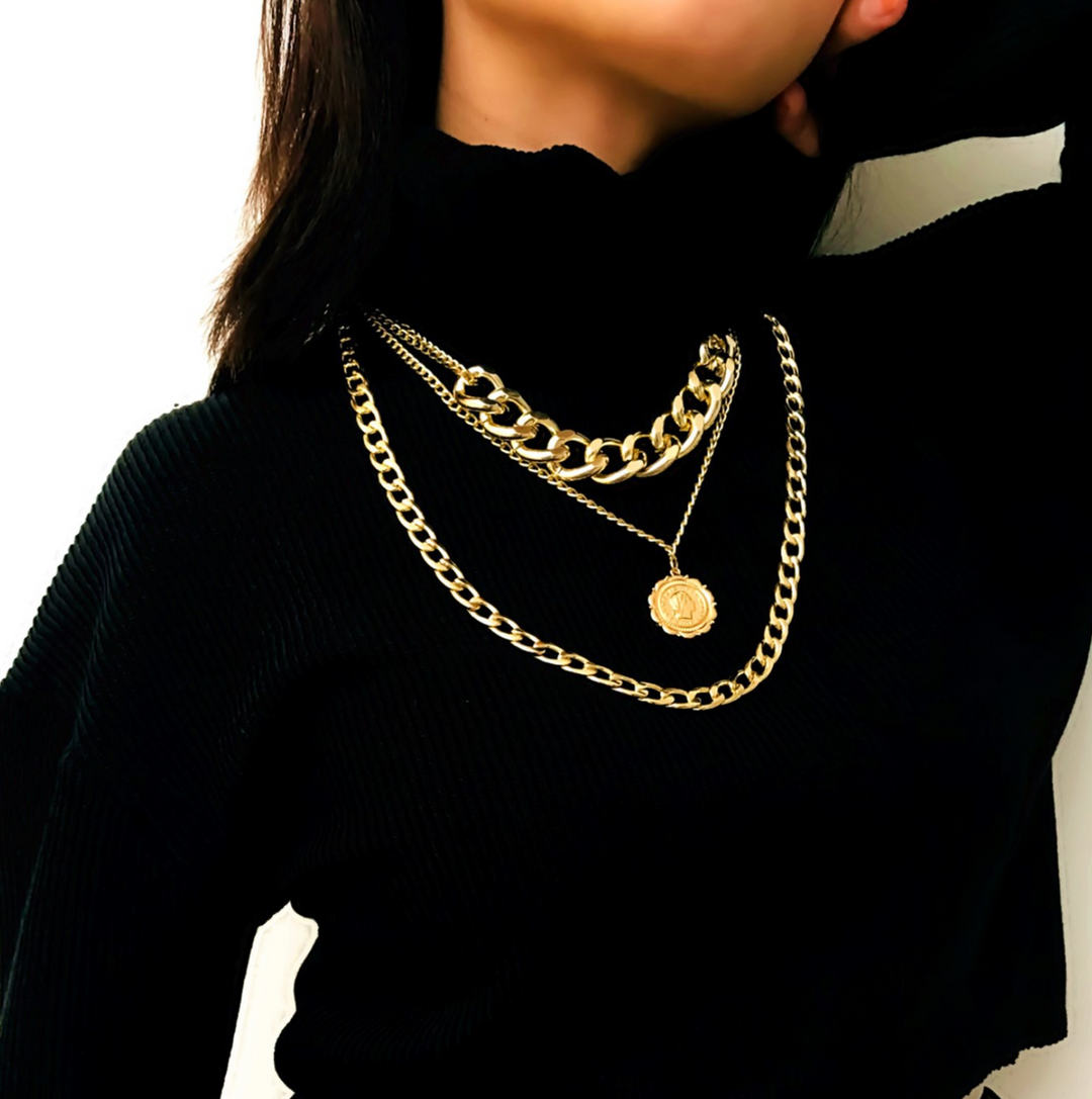 Donna Chain Link Gold Layered Necklace