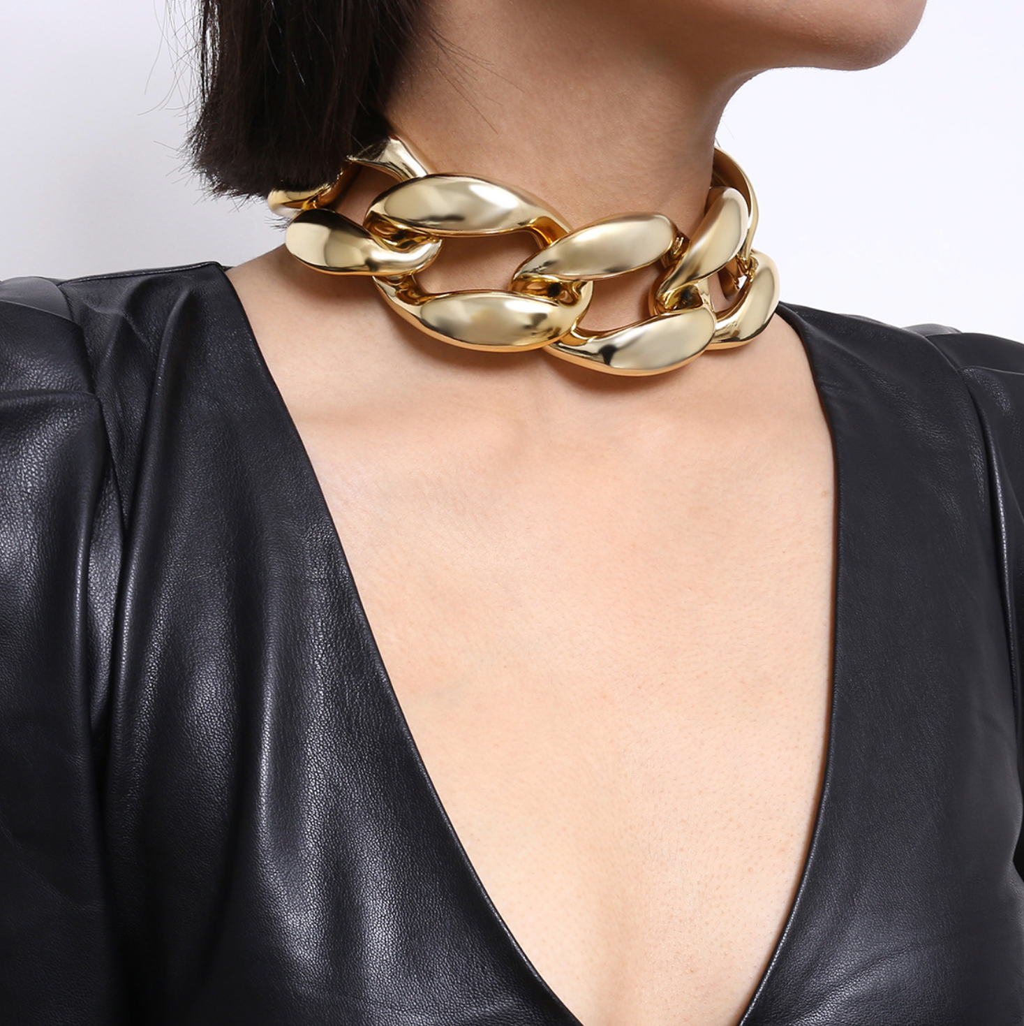 Chunky gold choker online necklace