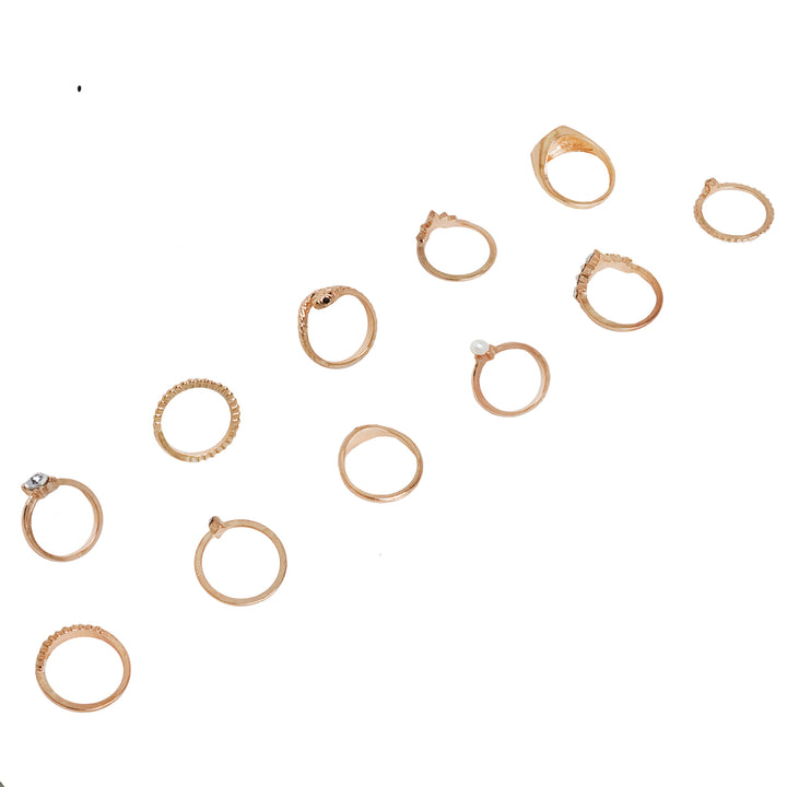 Dare To Be Gold Set of 11 Rings