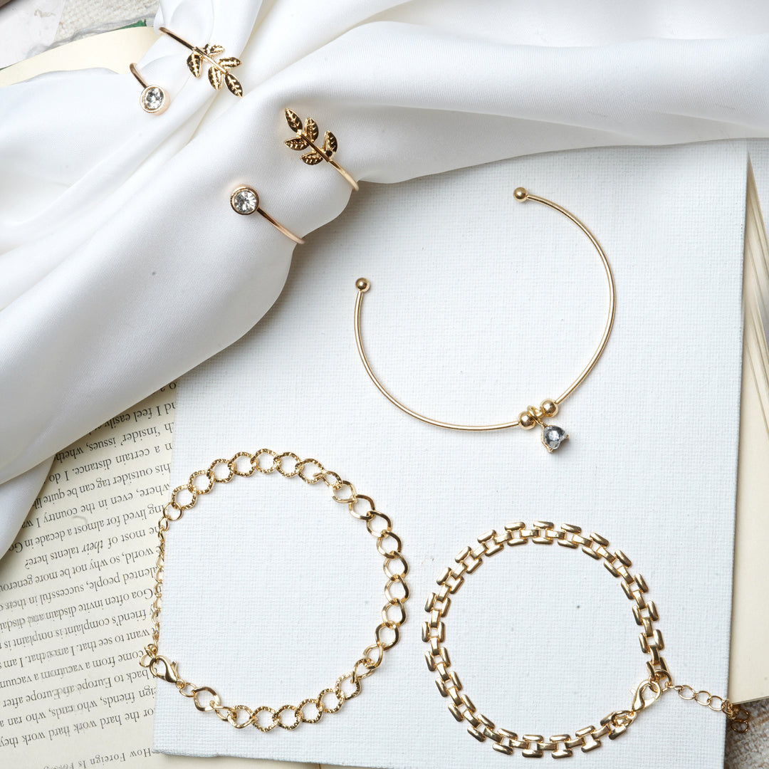 Gold Crush Set of 5 Bracelets