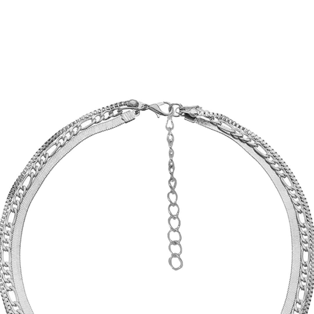 Shop Online Joker & Witch Sleek Silver Layered Necklace For