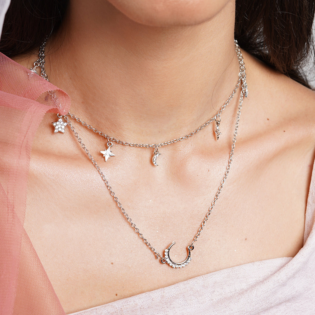 In The Stars Silver Layered Necklace