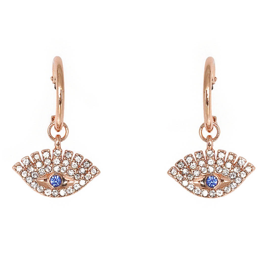 Sparkle Blue Evil Eye Hoops