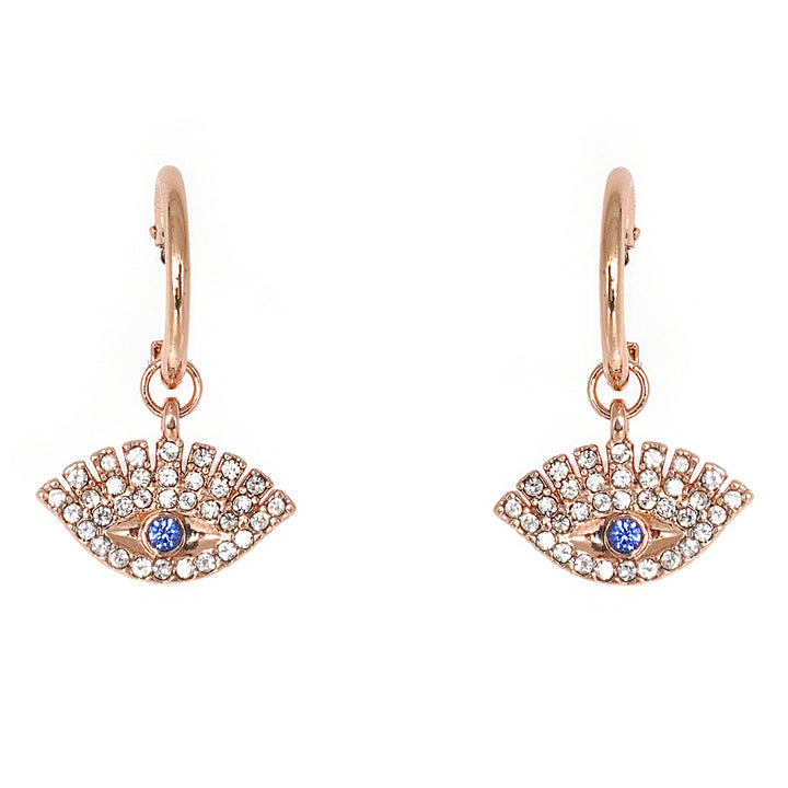 Sparkle Blue Evil Eye Hoops