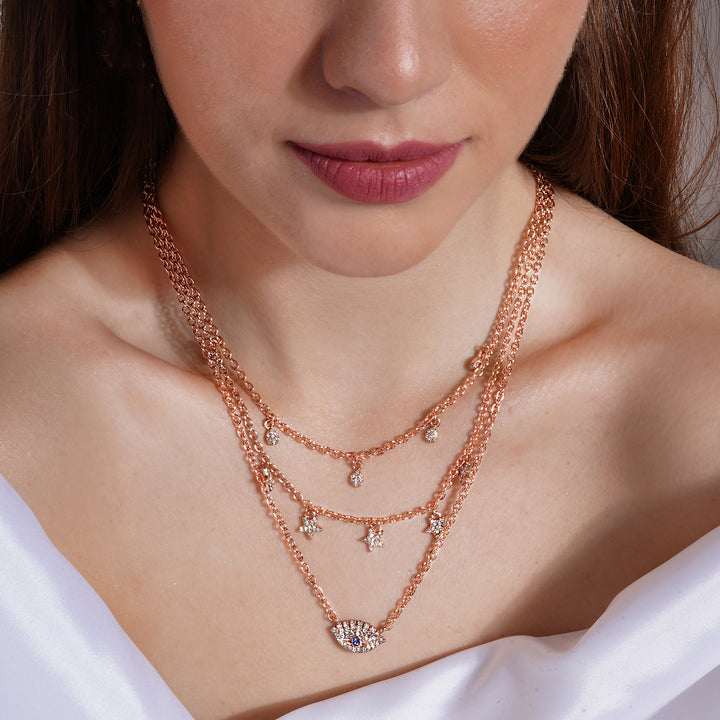 Radiant Evil Eye Layered Necklace