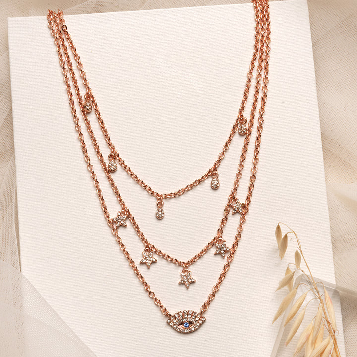 Radiant Evil Eye Layered Necklace