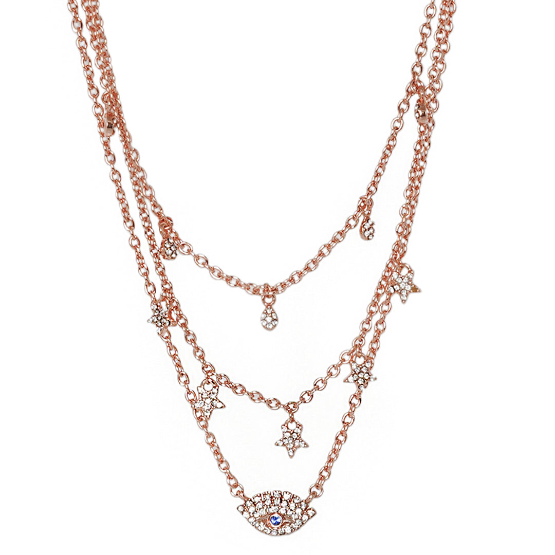 Radiant Evil Eye Layered Necklace