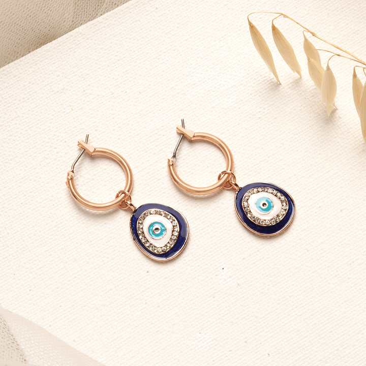 Good Luck Evil Eye Hoop Earrings