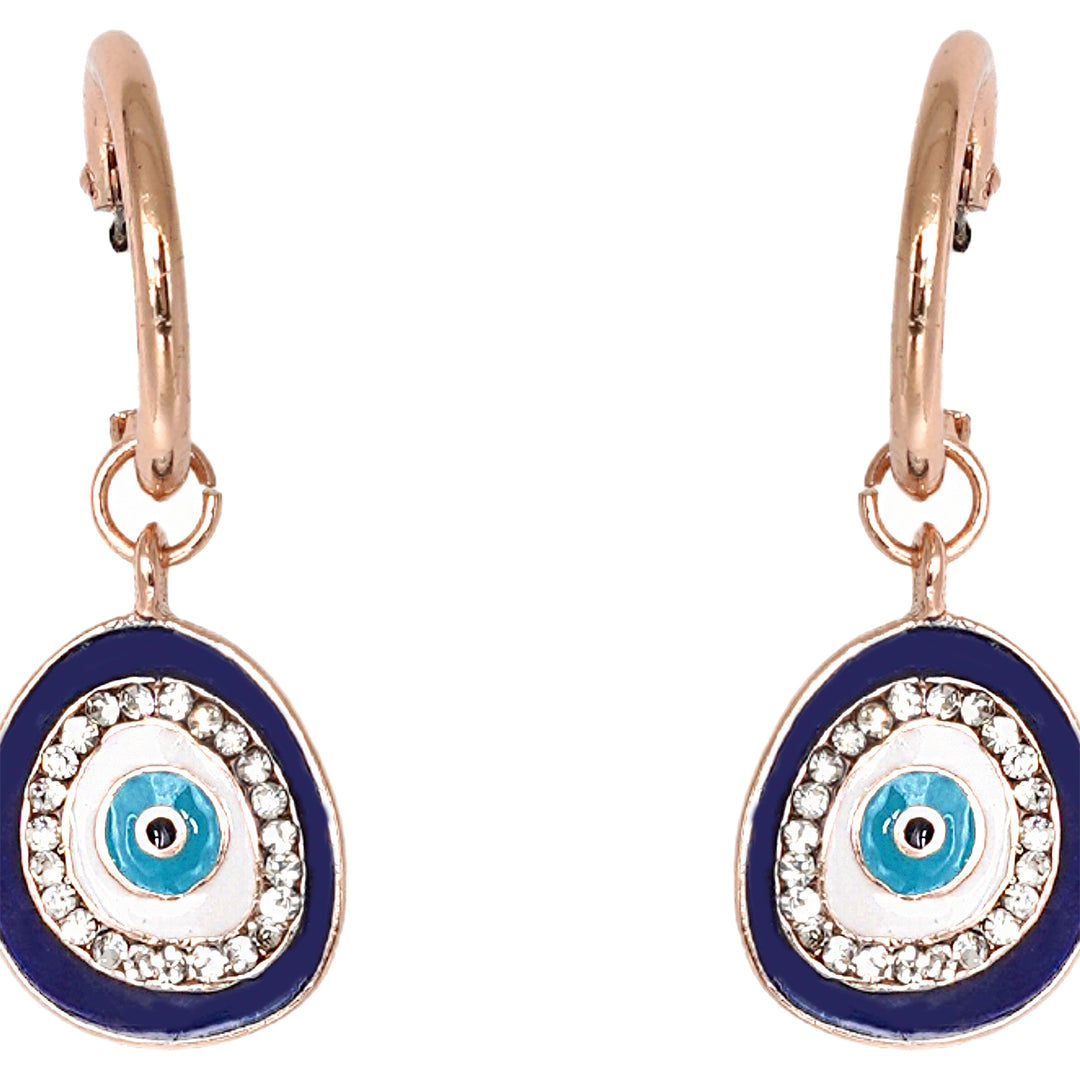 Good Luck Evil Eye Hoop Earrings