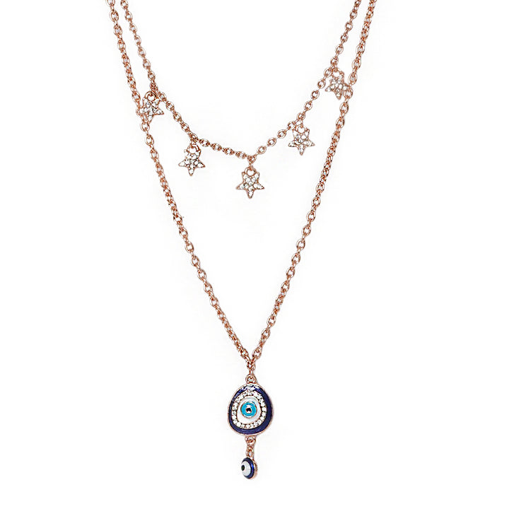 Gazing Evil Eye Layered Necklace