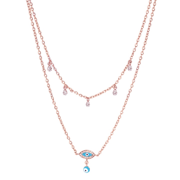 Faith Blue Evil Eye Layered Necklace