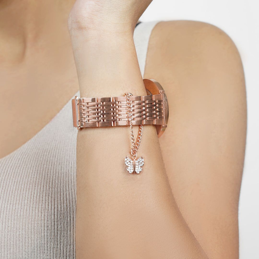Butterfly Rhinestone Rosegold Watch Charm