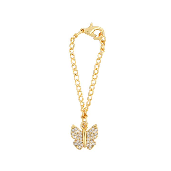 Butterfly Rhinestone Gold Watch Charm