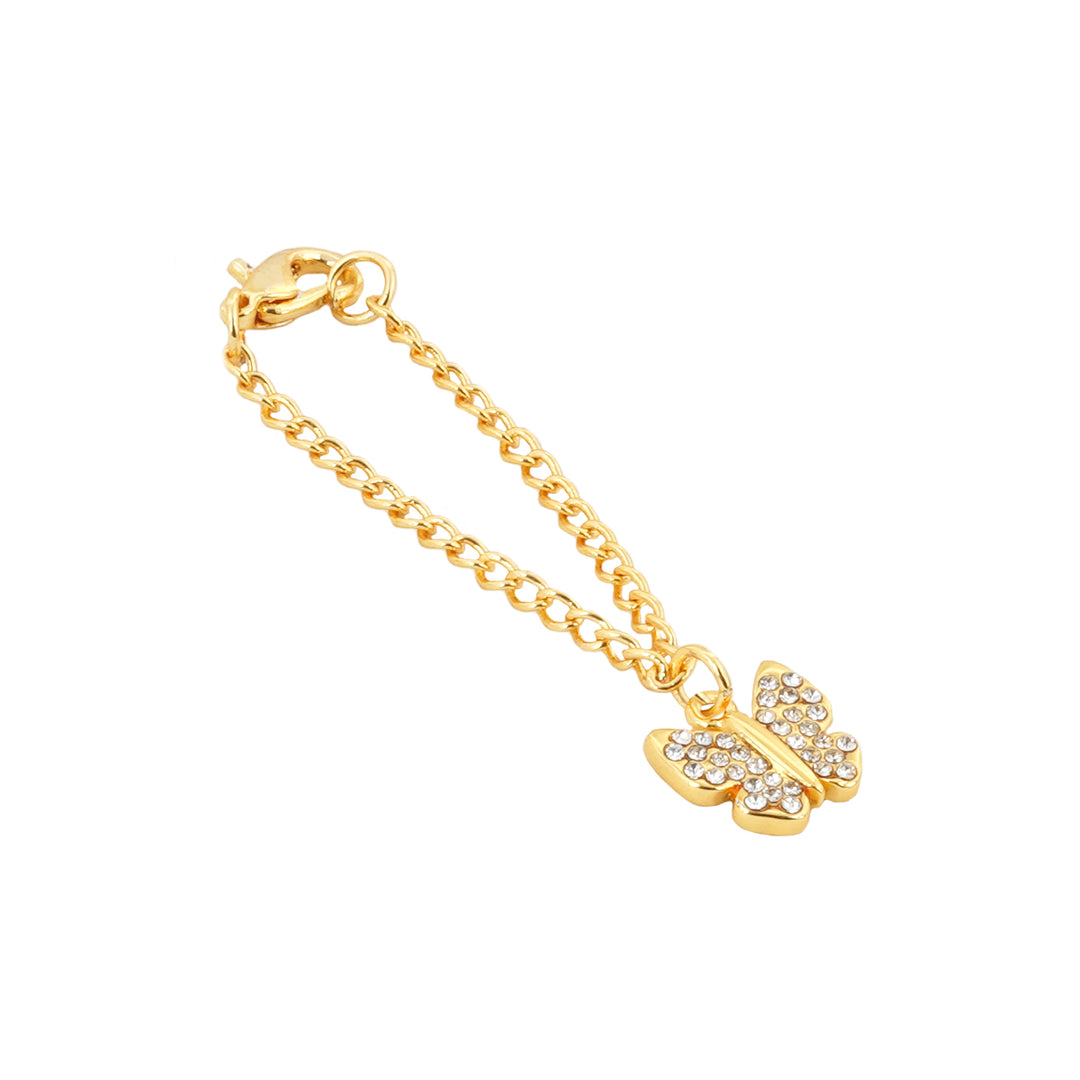 Butterfly Rhinestone Gold Watch Charm