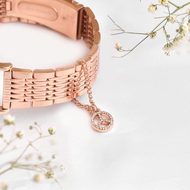 Peace Out Rosegold Watch Charm