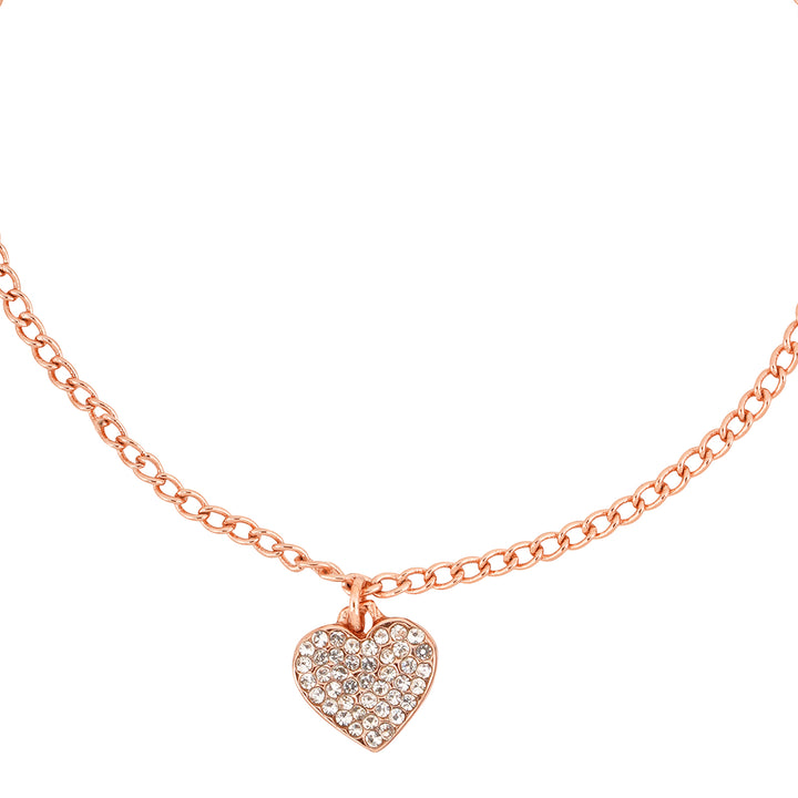 Rhinestone Heart Rose Gold Bracelet Charm