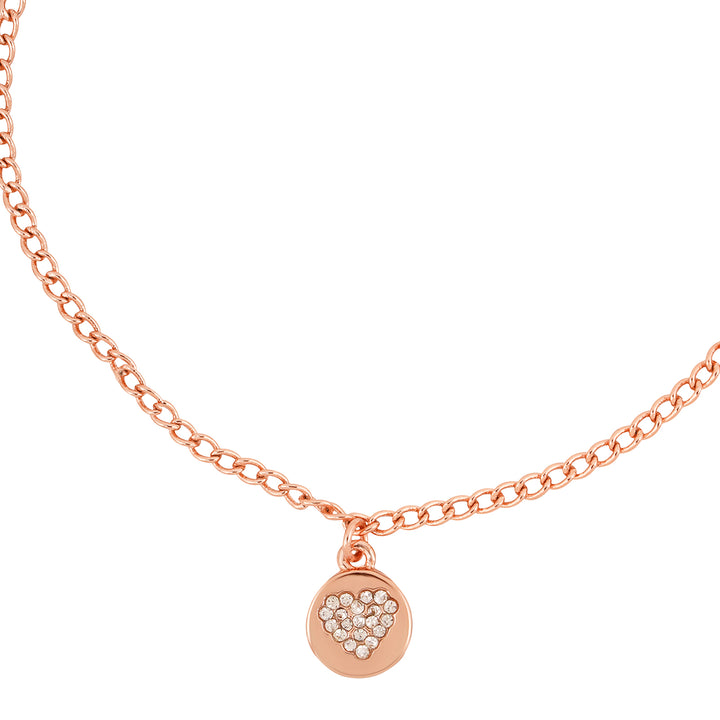 Dainty Heart Rhinestone Rose Gold Bracelet Charm