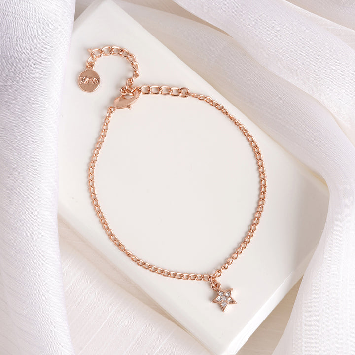 Astral Rhinestone Rose Gold Bracelet Charm