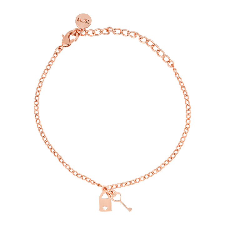 Love Lock Rose Gold Bracelet Charm
