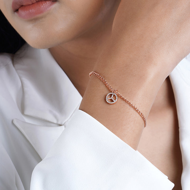 Peace Out Rose Gold Bracelet Charm