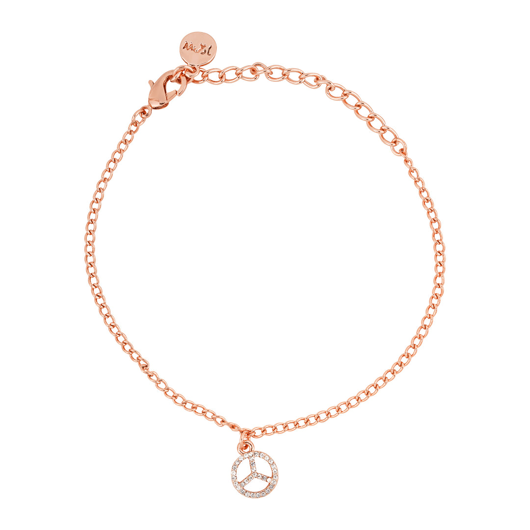Peace Out Rose Gold Bracelet Charm