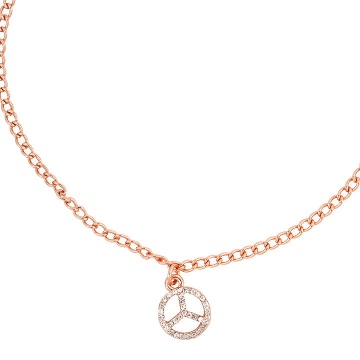 Peace Out Rose Gold Bracelet Charm