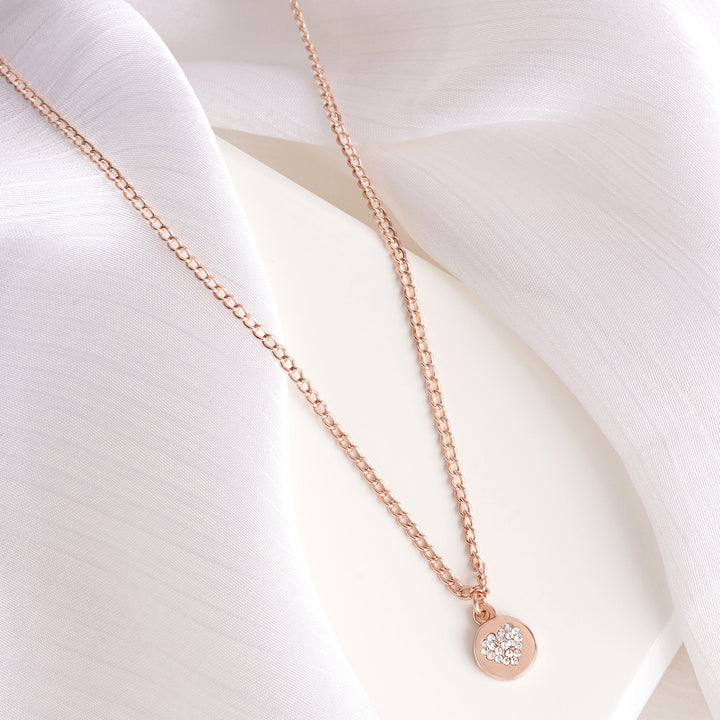 Dainty Heart Rhinestone Rosegold Necklace Charm