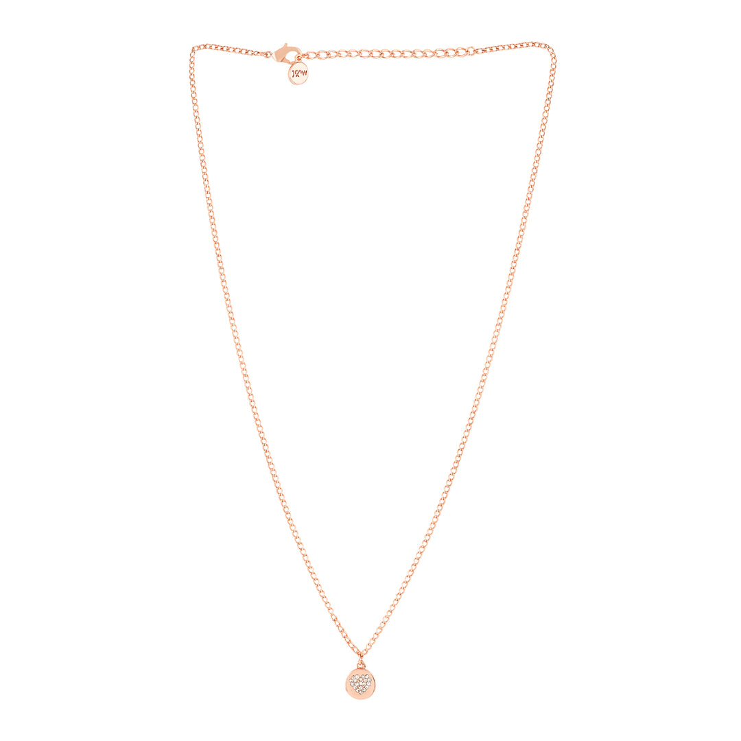 Dainty Heart Rhinestone Rosegold Necklace Charm
