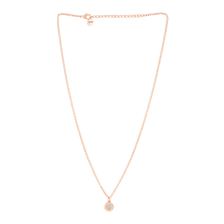Dainty Heart Rhinestone Rosegold Necklace Charm