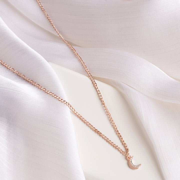 Luna Rhinestone Rosegold Necklace Charm