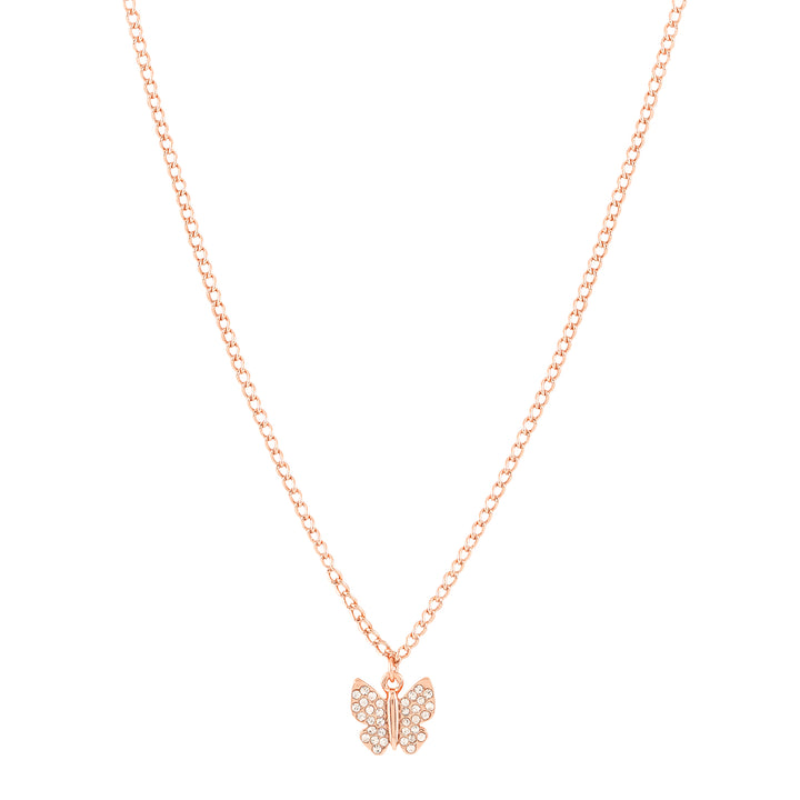 Butterfly Rhinestone Rosegold Necklace Charm