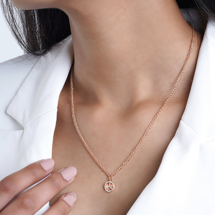 Peace Out Rosegold Necklace Charm