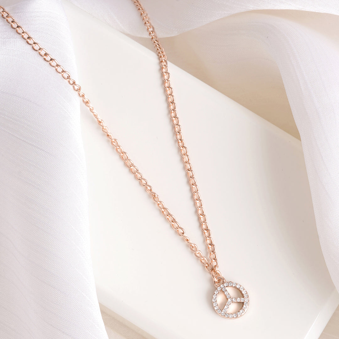 Peace Out Rosegold Necklace Charm