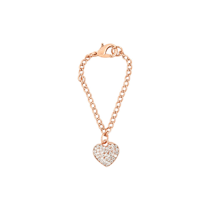 Rhinestone Heart Rosegold Watch Charm