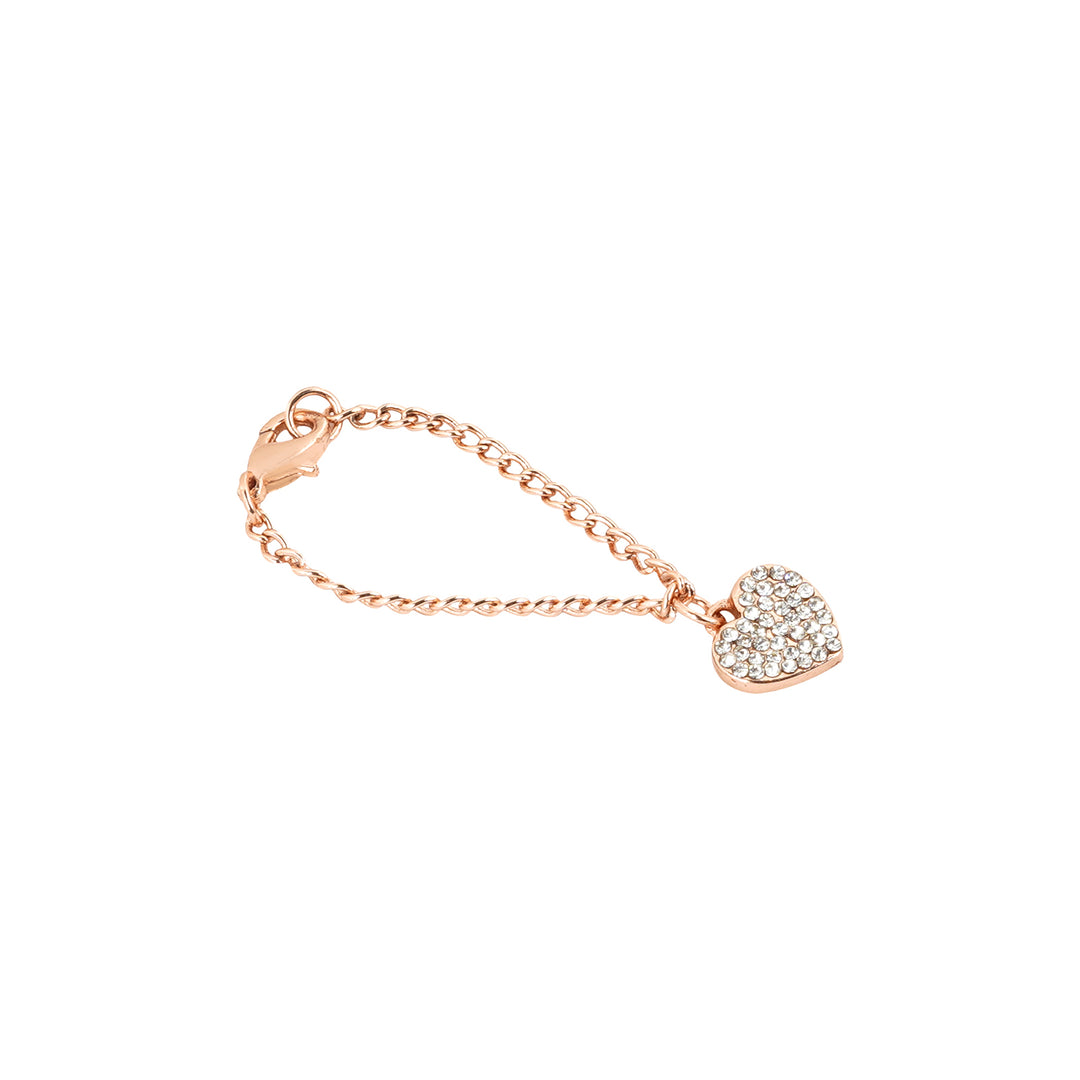 Rhinestone Heart Rosegold Watch Charm