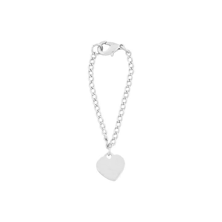 Rhinestone Heart Silver Watch Charm