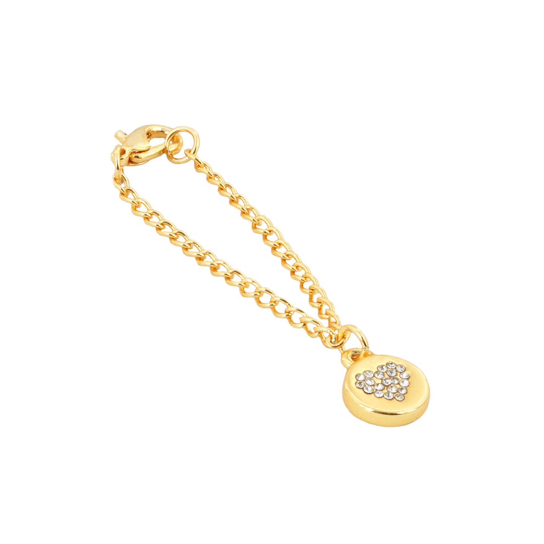 Dainty Heart Rhinestone Gold Watch Charm