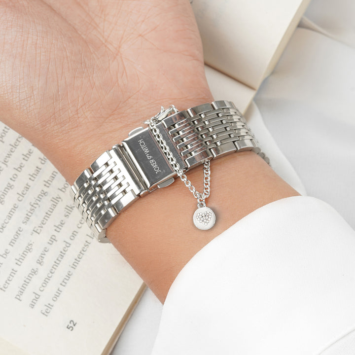 Dainty Heart Rhinestone Silver Watch Charm