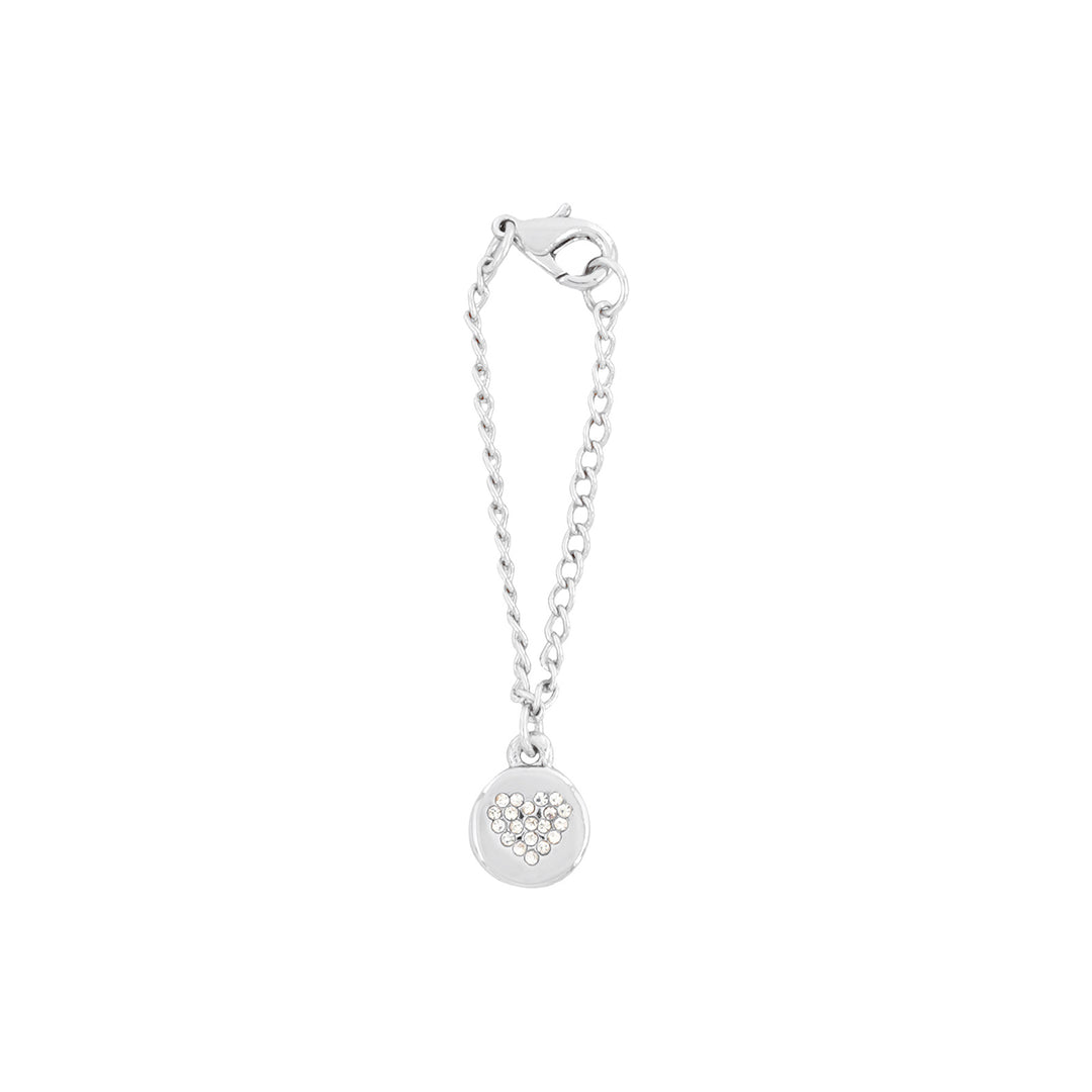 Dainty Heart Rhinestone Silver Watch Charm
