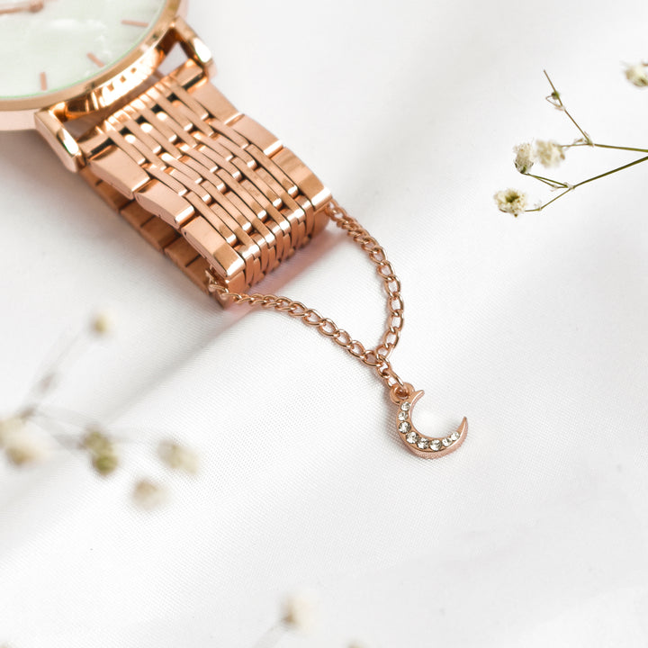 Luna Rhinestone Rosegold Watch Charm