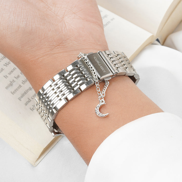 Luna Rhinestone Silver Watch Charm